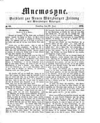 Mnemosyne (Neue Würzburger Zeitung) Samstag 29. Juni 1872