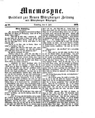 Mnemosyne (Neue Würzburger Zeitung) Samstag 6. Juli 1872