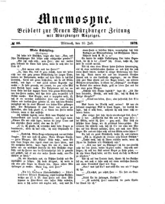 Mnemosyne (Neue Würzburger Zeitung) Mittwoch 10. Juli 1872