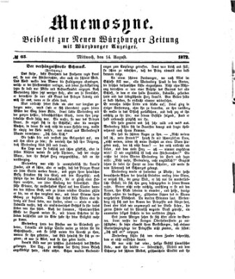 Mnemosyne (Neue Würzburger Zeitung) Mittwoch 14. August 1872