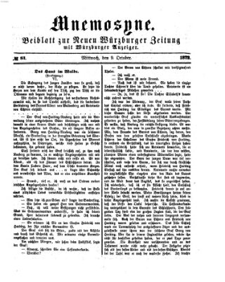 Mnemosyne (Neue Würzburger Zeitung) Mittwoch 9. Oktober 1872