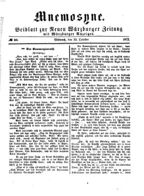 Mnemosyne (Neue Würzburger Zeitung) Mittwoch 22. Oktober 1873