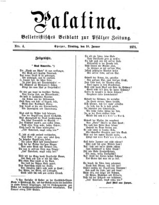 Palatina (Pfälzer Zeitung) Dienstag 10. Januar 1871