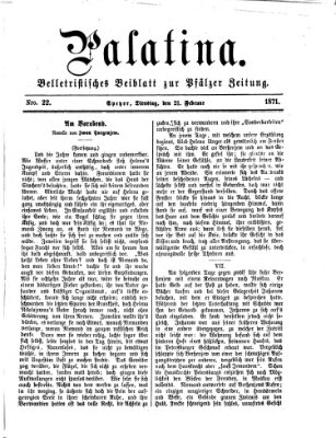 Palatina (Pfälzer Zeitung) Dienstag 21. Februar 1871