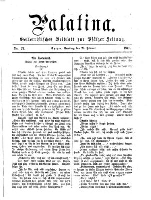Palatina (Pfälzer Zeitung) Samstag 25. Februar 1871