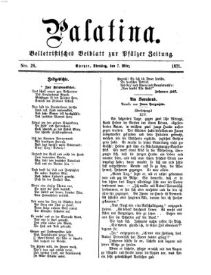 Palatina (Pfälzer Zeitung) Dienstag 7. März 1871