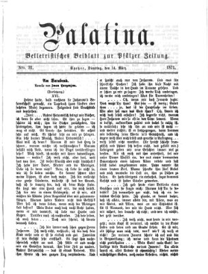 Palatina (Pfälzer Zeitung) Dienstag 14. März 1871