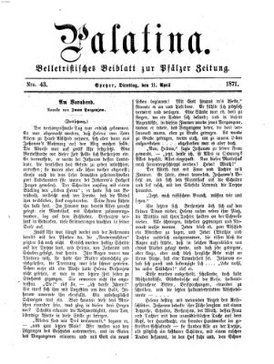 Palatina (Pfälzer Zeitung) Dienstag 11. April 1871