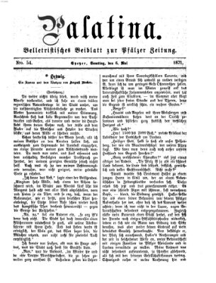 Palatina (Pfälzer Zeitung) Samstag 6. Mai 1871