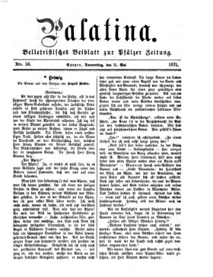 Palatina (Pfälzer Zeitung) Donnerstag 11. Mai 1871