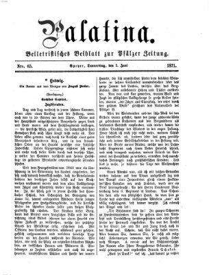 Palatina (Pfälzer Zeitung) Donnerstag 1. Juni 1871