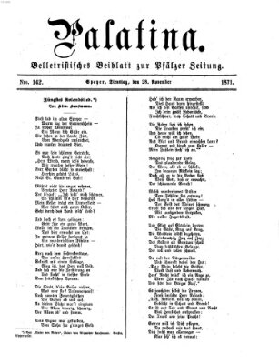 Palatina (Pfälzer Zeitung) Dienstag 28. November 1871