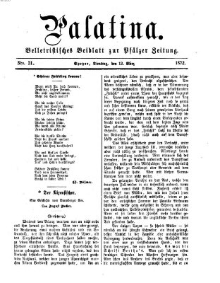Palatina (Pfälzer Zeitung) Dienstag 12. März 1872