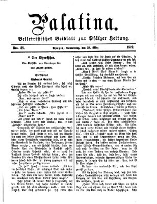 Palatina (Pfälzer Zeitung) Donnerstag 28. März 1872