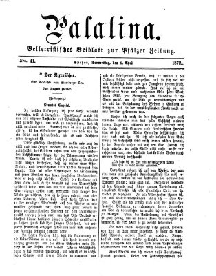 Palatina (Pfälzer Zeitung) Donnerstag 4. April 1872