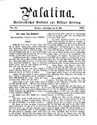 Palatina (Pfälzer Zeitung) Donnerstag 23. Mai 1872