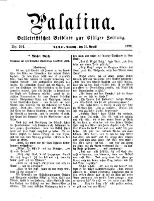 Palatina (Pfälzer Zeitung) Samstag 31. August 1872
