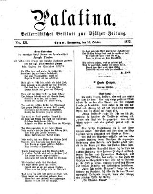 Palatina (Pfälzer Zeitung) Donnerstag 10. Oktober 1872