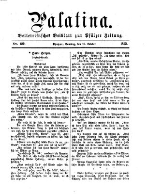 Palatina (Pfälzer Zeitung) Samstag 12. Oktober 1872