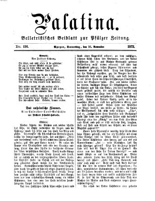 Palatina (Pfälzer Zeitung) Donnerstag 14. November 1872