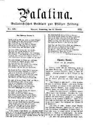 Palatina (Pfälzer Zeitung) Donnerstag 12. Dezember 1872