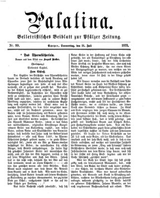 Palatina (Pfälzer Zeitung) Donnerstag 31. Juli 1873