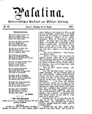 Palatina (Pfälzer Zeitung) Samstag 23. August 1873