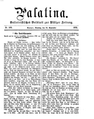 Palatina (Pfälzer Zeitung) Dienstag 16. September 1873