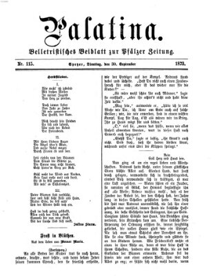 Palatina (Pfälzer Zeitung) Dienstag 30. September 1873