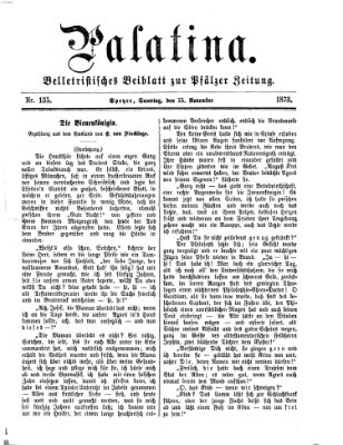 Palatina (Pfälzer Zeitung) Samstag 15. November 1873