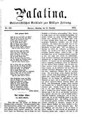 Palatina (Pfälzer Zeitung) Samstag 13. Dezember 1873