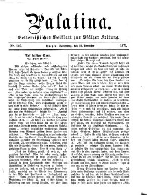 Palatina (Pfälzer Zeitung) Donnerstag 18. Dezember 1873