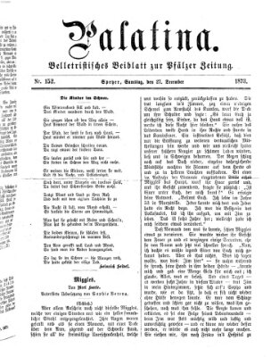 Palatina (Pfälzer Zeitung) Samstag 27. Dezember 1873