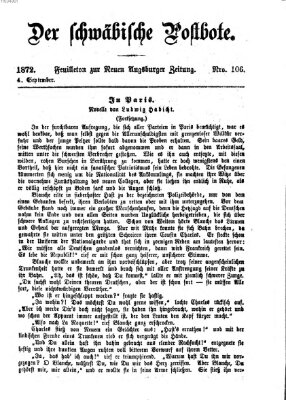 Der schwäbische Postbote (Neue Augsburger Zeitung) Mittwoch 4. September 1872