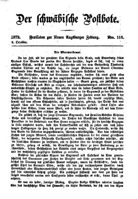 Der schwäbische Postbote (Neue Augsburger Zeitung) Mittwoch 2. Oktober 1872