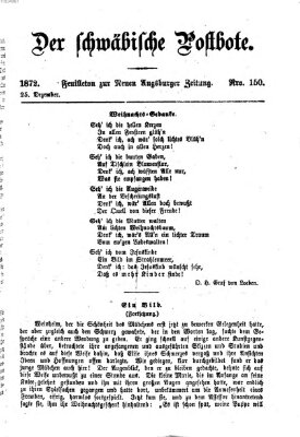 Der schwäbische Postbote (Neue Augsburger Zeitung) Mittwoch 25. Dezember 1872