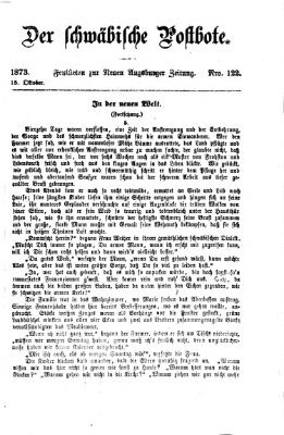 Der schwäbische Postbote (Neue Augsburger Zeitung) Mittwoch 15. Oktober 1873