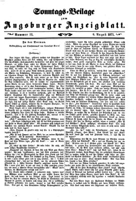 Augsburger Anzeigeblatt Sonntag 6. August 1871