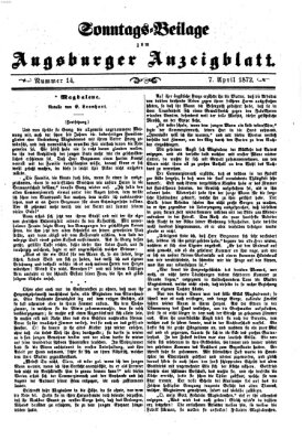 Augsburger Anzeigeblatt Sonntag 7. April 1872