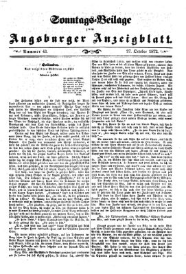 Augsburger Anzeigeblatt Sonntag 27. Oktober 1872