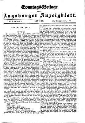 Augsburger Anzeigeblatt Sonntag 23. Februar 1873