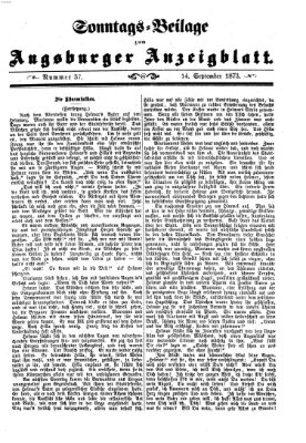 Augsburger Anzeigeblatt Sonntag 14. September 1873