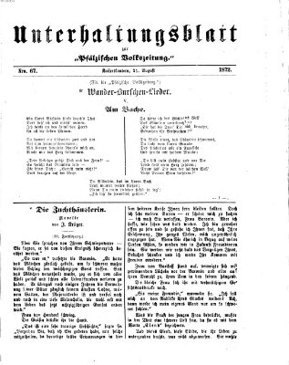 Unterhaltungsblatt zur Pfälzischen Volkszeitung (Pfälzische Volkszeitung) Mittwoch 21. August 1872