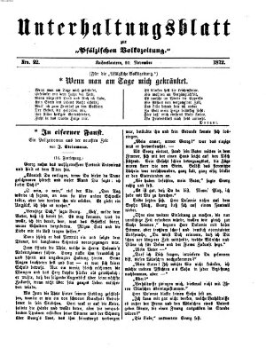Unterhaltungsblatt zur Pfälzischen Volkszeitung (Pfälzische Volkszeitung) Mittwoch 20. November 1872