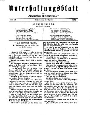 Unterhaltungsblatt zur Pfälzischen Volkszeitung (Pfälzische Volkszeitung) Sonntag 15. Dezember 1872