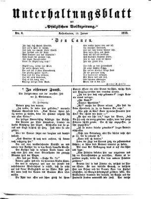 Unterhaltungsblatt zur Pfälzischen Volkszeitung (Pfälzische Volkszeitung) Sonntag 19. Januar 1873