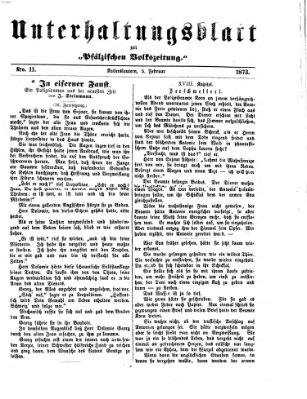 Unterhaltungsblatt zur Pfälzischen Volkszeitung (Pfälzische Volkszeitung) Mittwoch 5. Februar 1873