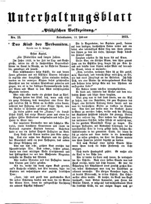 Unterhaltungsblatt zur Pfälzischen Volkszeitung (Pfälzische Volkszeitung) Mittwoch 12. Februar 1873