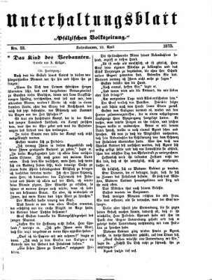 Unterhaltungsblatt zur Pfälzischen Volkszeitung (Pfälzische Volkszeitung) Mittwoch 23. April 1873