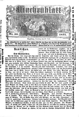 Wochenblatt für das christliche Volk Sonntag 23. Juli 1871